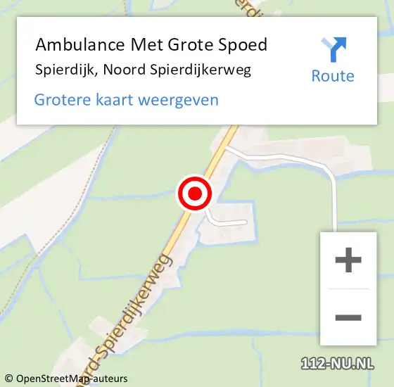 Locatie op kaart van de 112 melding: Ambulance Met Grote Spoed Naar Spierdijk, Noord Spierdijkerweg op 28 juni 2020 14:01
