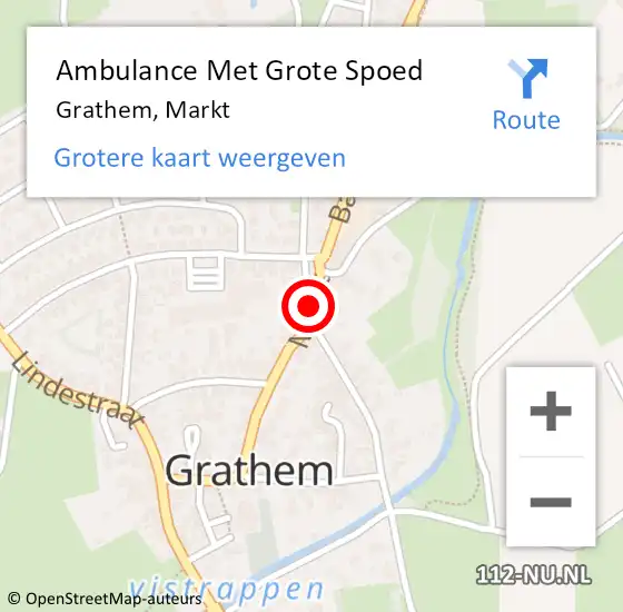 Locatie op kaart van de 112 melding: Ambulance Met Grote Spoed Naar Grathem, Markt op 28 juni 2020 14:25