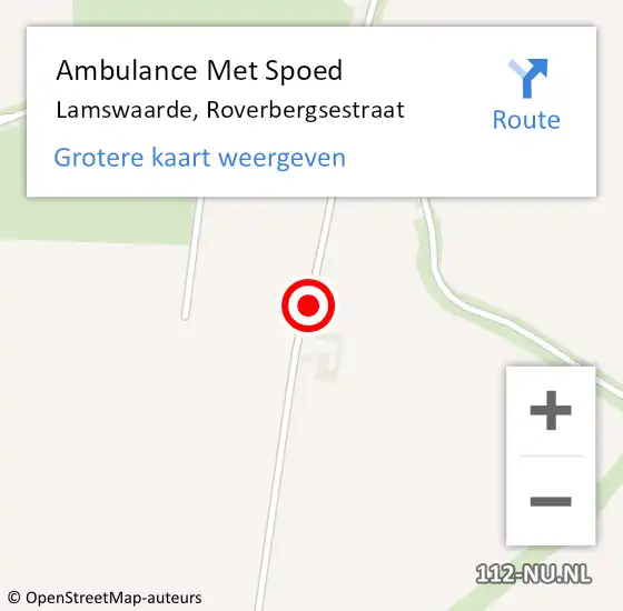 Locatie op kaart van de 112 melding: Ambulance Met Spoed Naar Lamswaarde, Roverbergsestraat op 11 mei 2014 02:18