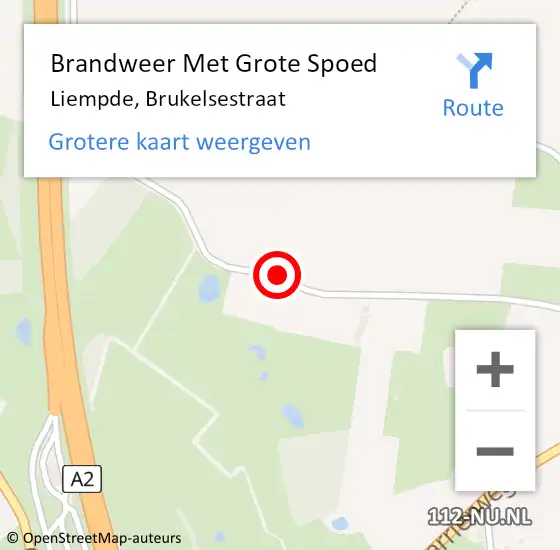 Locatie op kaart van de 112 melding: Brandweer Met Grote Spoed Naar Liempde, Brukelsestraat op 28 juni 2020 15:44