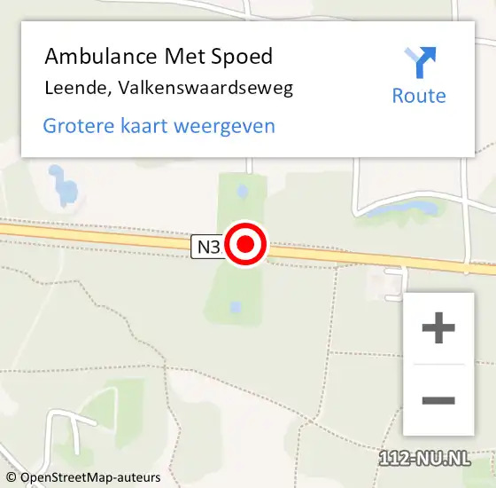 Locatie op kaart van de 112 melding: Ambulance Met Spoed Naar Leende, Valkenswaardseweg op 28 juni 2020 16:13
