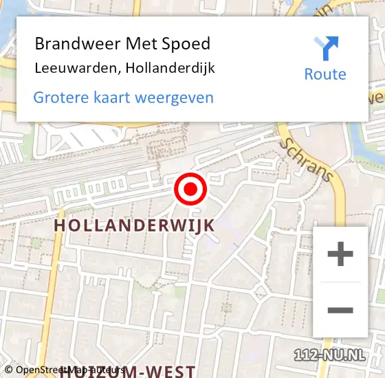 Locatie op kaart van de 112 melding: Brandweer Met Spoed Naar Leeuwarden, Hollanderdijk op 28 juni 2020 16:39