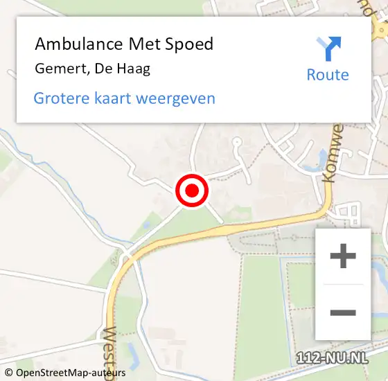 Locatie op kaart van de 112 melding: Ambulance Met Spoed Naar Gemert, De Haag op 28 juni 2020 17:02