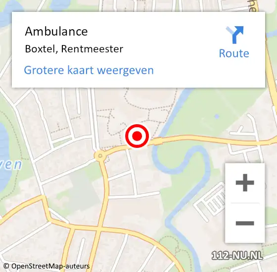 Locatie op kaart van de 112 melding: Ambulance Boxtel, Rentmeester op 28 juni 2020 17:48