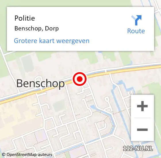 Locatie op kaart van de 112 melding: Politie Benschop, Dorp op 28 juni 2020 18:46