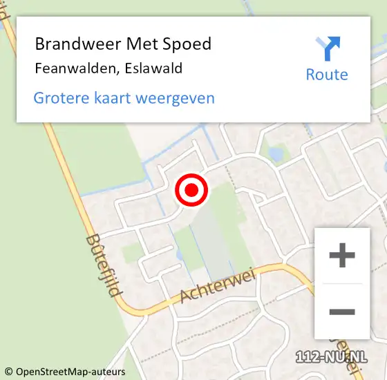 Locatie op kaart van de 112 melding: Brandweer Met Spoed Naar Feanwalden, Eslawald op 28 juni 2020 18:50