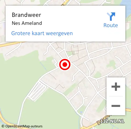 Locatie op kaart van de 112 melding: Brandweer Nes Ameland op 28 juni 2020 19:26