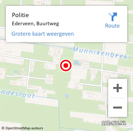 Locatie op kaart van de 112 melding: Politie Ederveen, Buurtweg op 28 juni 2020 23:02