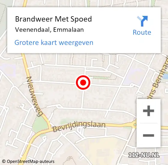 Locatie op kaart van de 112 melding: Brandweer Met Spoed Naar Veenendaal, Emmalaan op 29 juni 2020 02:27