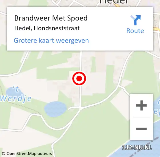 Locatie op kaart van de 112 melding: Brandweer Met Spoed Naar Hedel, Hondsneststraat op 29 juni 2020 02:55