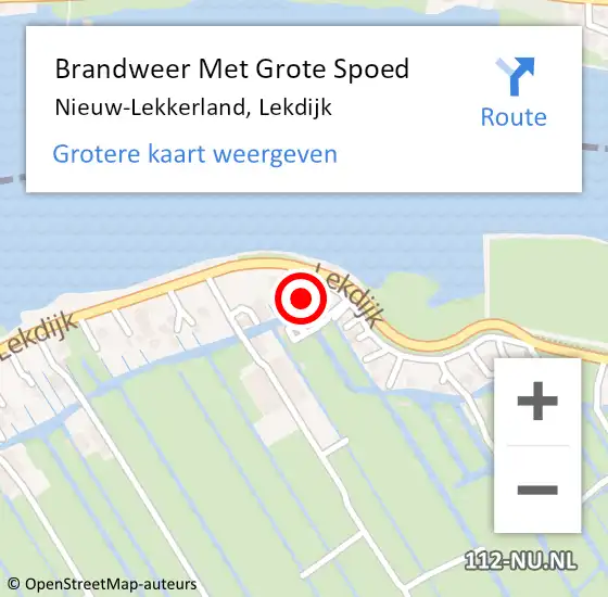 Locatie op kaart van de 112 melding: Brandweer Met Grote Spoed Naar Nieuw-Lekkerland, Lekdijk op 11 mei 2014 04:09