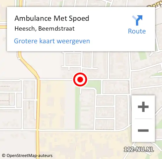 Locatie op kaart van de 112 melding: Ambulance Met Spoed Naar Heesch, Beemdstraat op 29 juni 2020 07:05