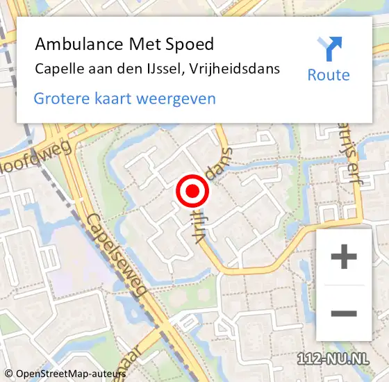 Locatie op kaart van de 112 melding: Ambulance Met Spoed Naar Capelle aan den IJssel, Vrijheidsdans op 29 juni 2020 08:41