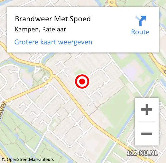 Locatie op kaart van de 112 melding: Brandweer Met Spoed Naar Kampen, Ratelaar op 29 juni 2020 10:19