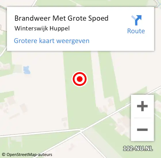 Locatie op kaart van de 112 melding: Brandweer Met Grote Spoed Naar Winterswijk Huppel op 29 juni 2020 11:40