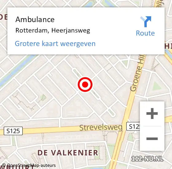 Locatie op kaart van de 112 melding: Ambulance Rotterdam, Heerjansweg op 29 juni 2020 16:14