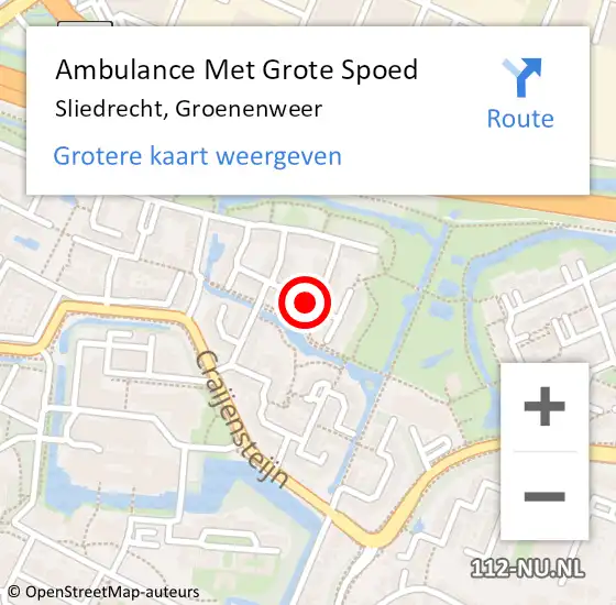 Locatie op kaart van de 112 melding: Ambulance Met Grote Spoed Naar Sliedrecht, Groenenweer op 29 juni 2020 16:46