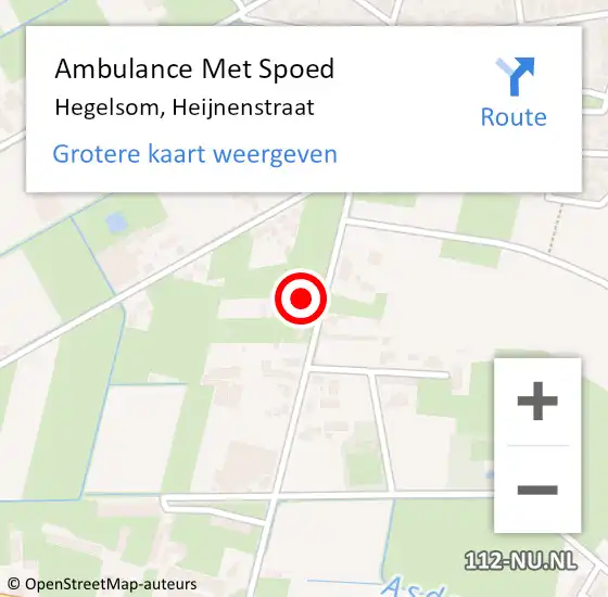 Locatie op kaart van de 112 melding: Ambulance Met Spoed Naar Hegelsom, Heijnenstraat op 11 mei 2014 07:38