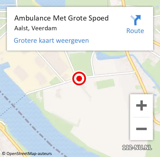 Locatie op kaart van de 112 melding: Ambulance Met Grote Spoed Naar Aalst, Veerdam op 29 juni 2020 20:11