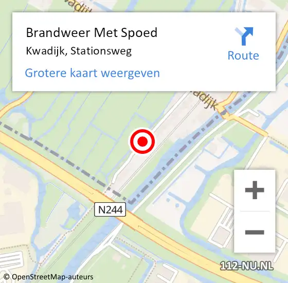 Locatie op kaart van de 112 melding: Brandweer Met Spoed Naar Kwadijk, Stationsweg op 29 juni 2020 20:40