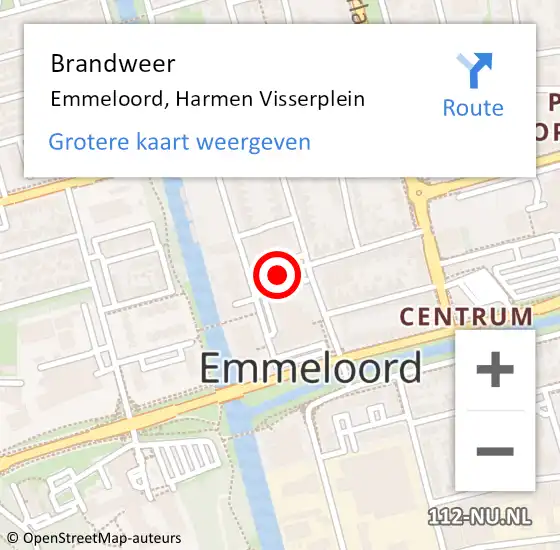 Locatie op kaart van de 112 melding: Brandweer Emmeloord, Harmen Visserplein op 29 juni 2020 20:53