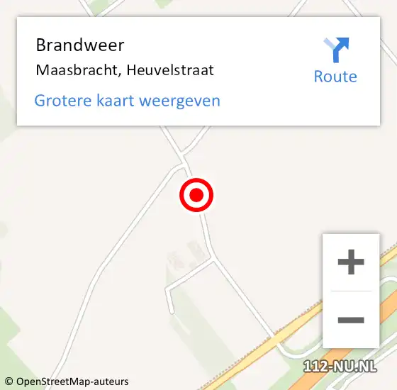 Locatie op kaart van de 112 melding: Brandweer Maasbracht, Heuvelstraat op 29 juni 2020 21:35