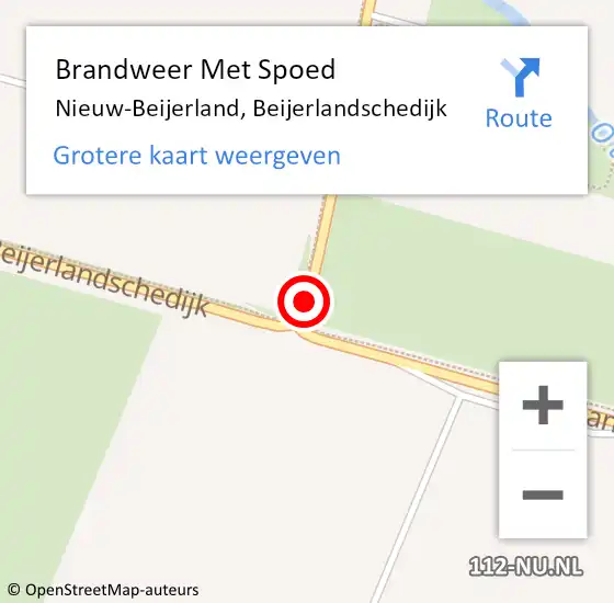 Locatie op kaart van de 112 melding: Brandweer Met Spoed Naar Nieuw-Beijerland, Beijerlandschedijk op 29 juni 2020 22:25