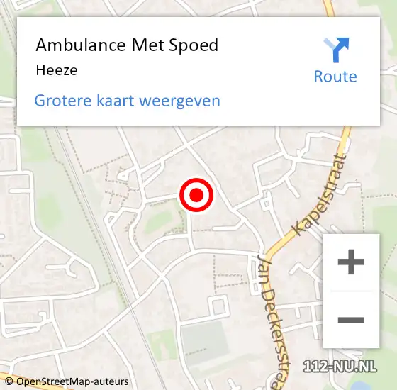 Locatie op kaart van de 112 melding: Ambulance Met Spoed Naar Heeze op 29 juni 2020 22:56