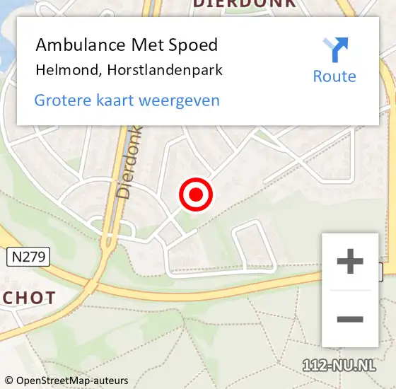 Locatie op kaart van de 112 melding: Ambulance Met Spoed Naar Helmond, Horstlandenpark op 30 juni 2020 00:40