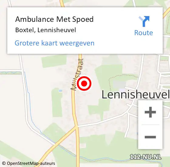 Locatie op kaart van de 112 melding: Ambulance Met Spoed Naar Boxtel, Lennisheuvel op 30 juni 2020 05:24