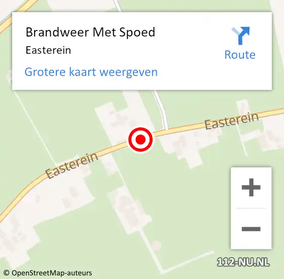 Locatie op kaart van de 112 melding: Brandweer Met Spoed Naar Easterein op 30 juni 2020 07:16