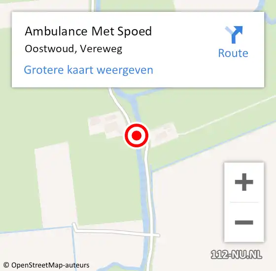 Locatie op kaart van de 112 melding: Ambulance Met Spoed Naar Oostwoud, Vereweg op 30 juni 2020 08:14