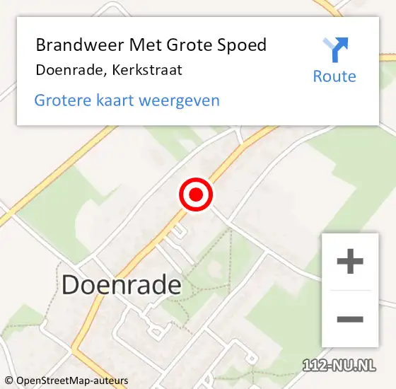 Locatie op kaart van de 112 melding: Brandweer Met Grote Spoed Naar Doenrade, Kerkstraat op 30 juni 2020 09:27