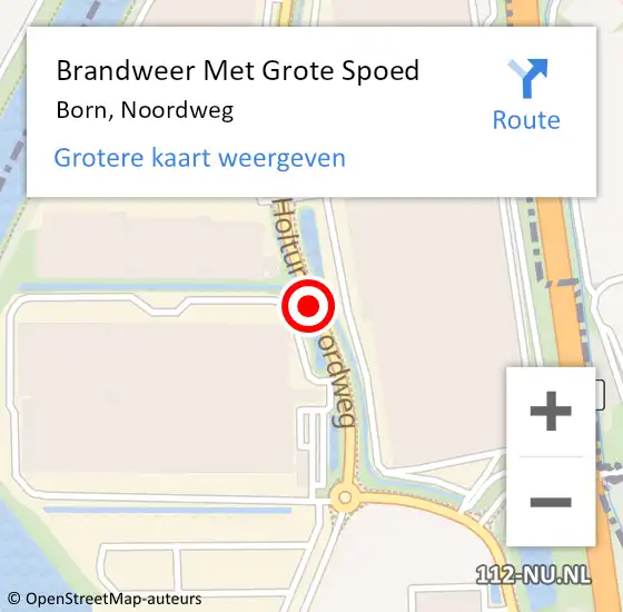 Locatie op kaart van de 112 melding: Brandweer Met Grote Spoed Naar Born, Noordweg op 30 juni 2020 09:31