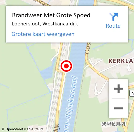 Locatie op kaart van de 112 melding: Brandweer Met Grote Spoed Naar Loenersloot, Westkanaaldijk op 30 juni 2020 13:11