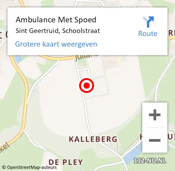 Locatie op kaart van de 112 melding: Ambulance Met Spoed Naar Sint Geertruid, Schoolstraat op 11 mei 2014 09:53