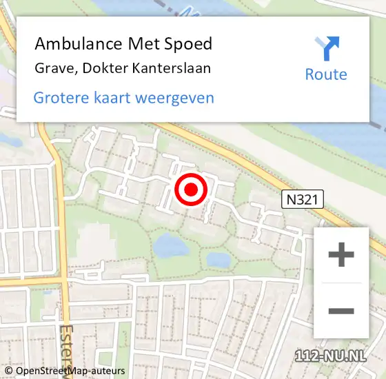 Locatie op kaart van de 112 melding: Ambulance Met Spoed Naar Grave, Dokter Kanterslaan op 30 juni 2020 15:58