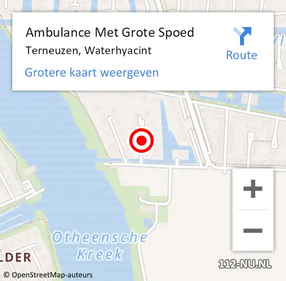 Locatie op kaart van de 112 melding: Ambulance Met Grote Spoed Naar Terneuzen, Waterhyacint op 11 mei 2014 10:08