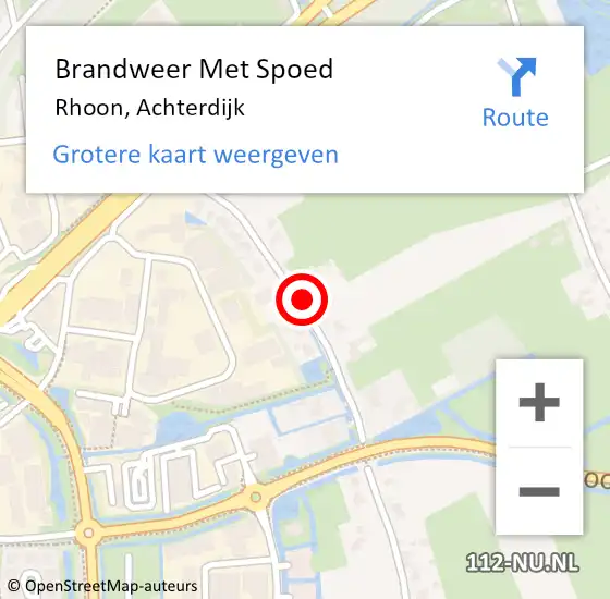 Locatie op kaart van de 112 melding: Brandweer Met Spoed Naar Rhoon, Achterdijk op 30 juni 2020 18:20