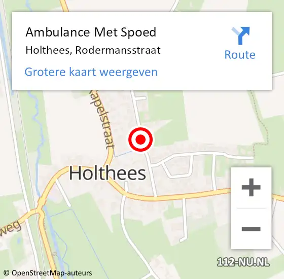 Locatie op kaart van de 112 melding: Ambulance Met Spoed Naar Holthees, Rodermansstraat op 30 juni 2020 23:06