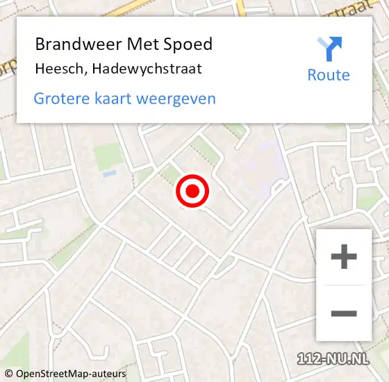 Locatie op kaart van de 112 melding: Brandweer Met Spoed Naar Heesch, Hadewychstraat op 1 juli 2020 01:59