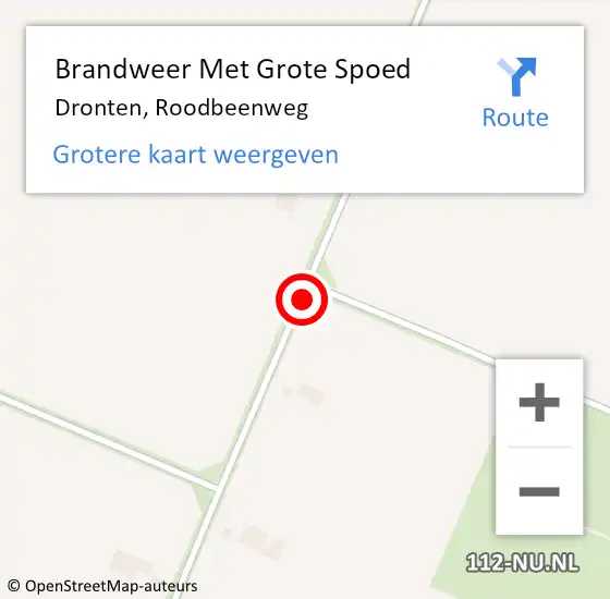 Locatie op kaart van de 112 melding: Brandweer Met Grote Spoed Naar Dronten, Roodbeenweg op 1 juli 2020 05:51