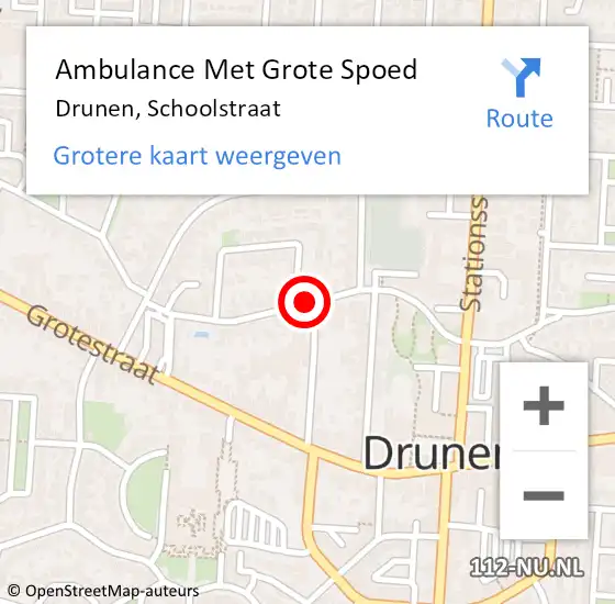 Locatie op kaart van de 112 melding: Ambulance Met Grote Spoed Naar Drunen, Schoolstraat op 1 juli 2020 09:19