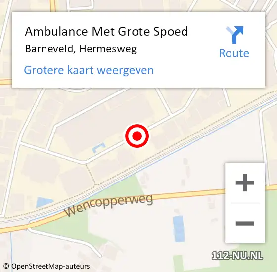 Locatie op kaart van de 112 melding: Ambulance Met Grote Spoed Naar Barneveld, Hermesweg op 1 juli 2020 09:50