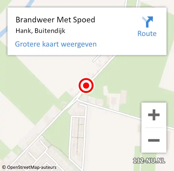 Locatie op kaart van de 112 melding: Brandweer Met Spoed Naar Hank, Buitendijk op 1 juli 2020 10:41