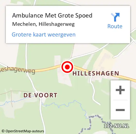 Locatie op kaart van de 112 melding: Ambulance Met Grote Spoed Naar Mechelen, Hilleshagerweg op 11 mei 2014 11:20