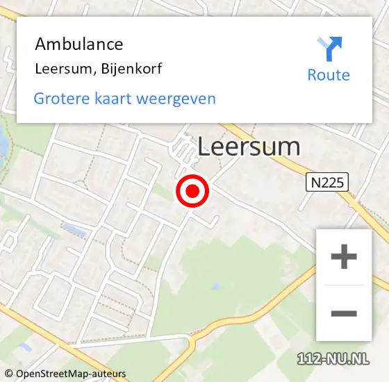 Locatie op kaart van de 112 melding: Ambulance Leersum, Bijenkorf op 11 mei 2014 11:27