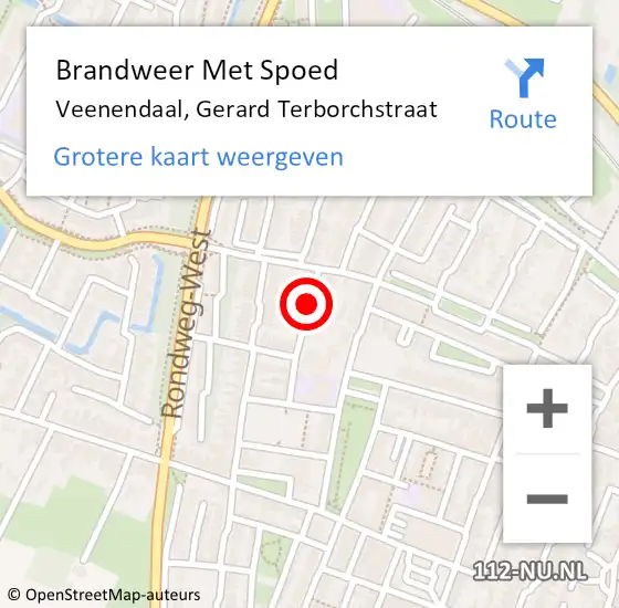Locatie op kaart van de 112 melding: Brandweer Met Spoed Naar Veenendaal, Gerard Terborchstraat op 1 juli 2020 12:30
