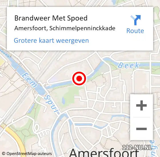 Locatie op kaart van de 112 melding: Brandweer Met Spoed Naar Amersfoort, Schimmelpenninckkade op 1 juli 2020 13:00