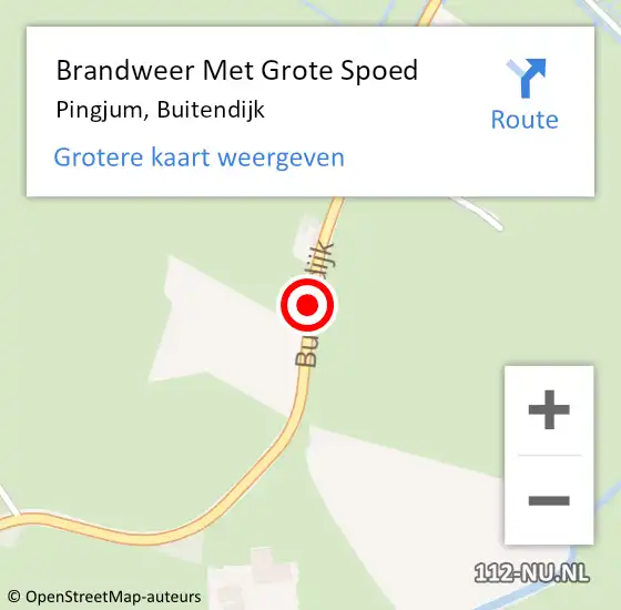 Locatie op kaart van de 112 melding: Brandweer Met Grote Spoed Naar Pingjum, Buitendijk op 1 juli 2020 13:43